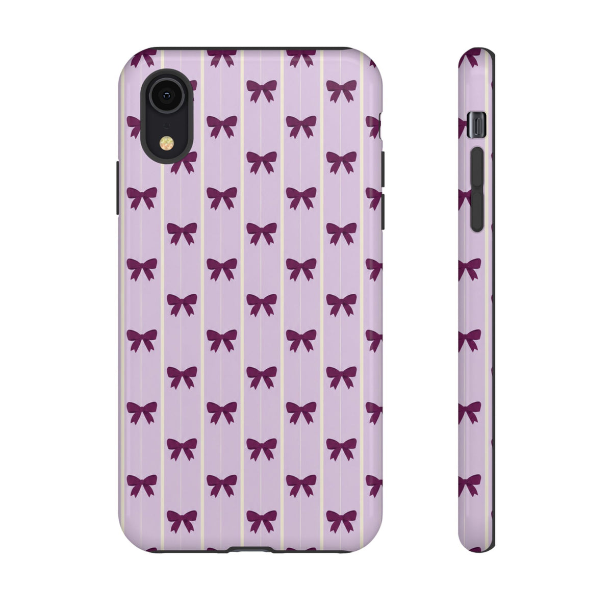Retro Plum Purple Bow Pattern Phone Case