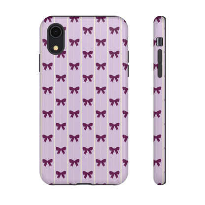 Retro Plum Purple Bow Pattern Phone Case