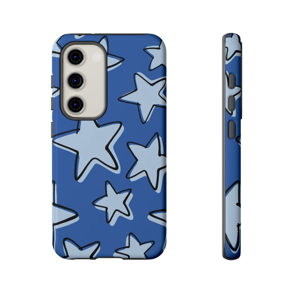 Cobalt Blue Doodle Star Phone Case