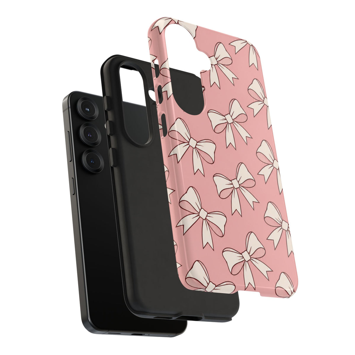 Chic Blush Pink Bow Pattern Phone Case