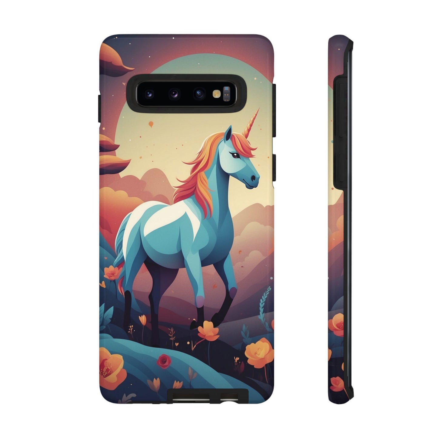 Samsung Galaxy S10 / Glossy Phone Case - Stylised Unicorn Design Phone Case