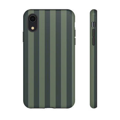 Dark Green Stripe Pattern Phone Case - Green Phone Case - iPhone XR / Glossy