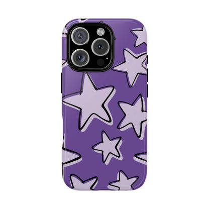 Violet Purple Doodle Star Phone Case