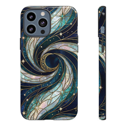 Elegant Navy & Teal Celestial Swirl Phone Case