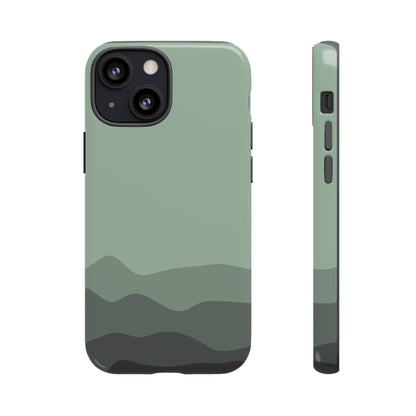 Green Abstract Waves Protective Phone Case - Green Phone Case - iPhone 13 Mini / Glossy