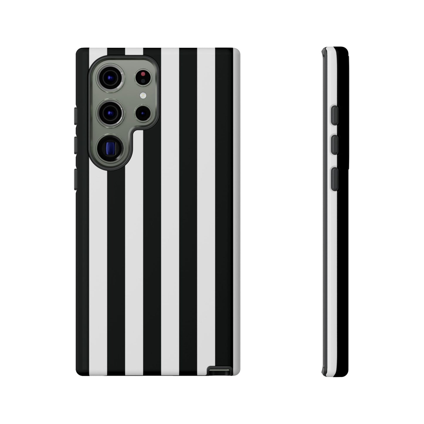 Samsung Galaxy S23 Ultra / Glossy Phone Case - Simple Black & White Stripe Pattern Phone Case