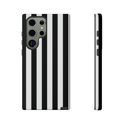 Samsung Galaxy S23 Ultra / Glossy Phone Case - Simple Black & White Stripe Pattern Phone Case
