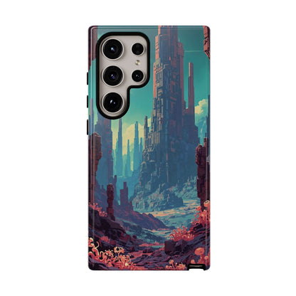 Alien Monolith Valley Sci-fi Phone Case - Pink Phone Case - Samsung Galaxy S24 Ultra / Glossy