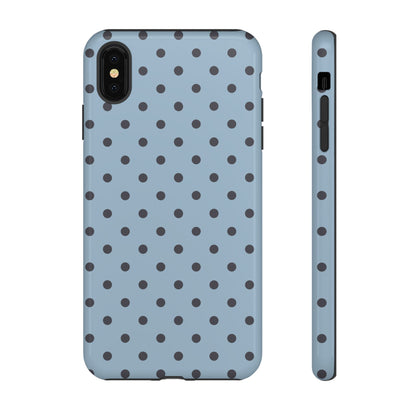 Light Blue with Dark Blue Dot Pattern Phone Case