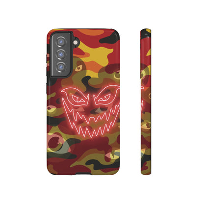 Inferno Neon Face Camo Phone Case - Red Phone Case - Samsung Galaxy S21 FE / Glossy