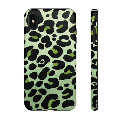 Chic Sage Leopard Print Phone Case