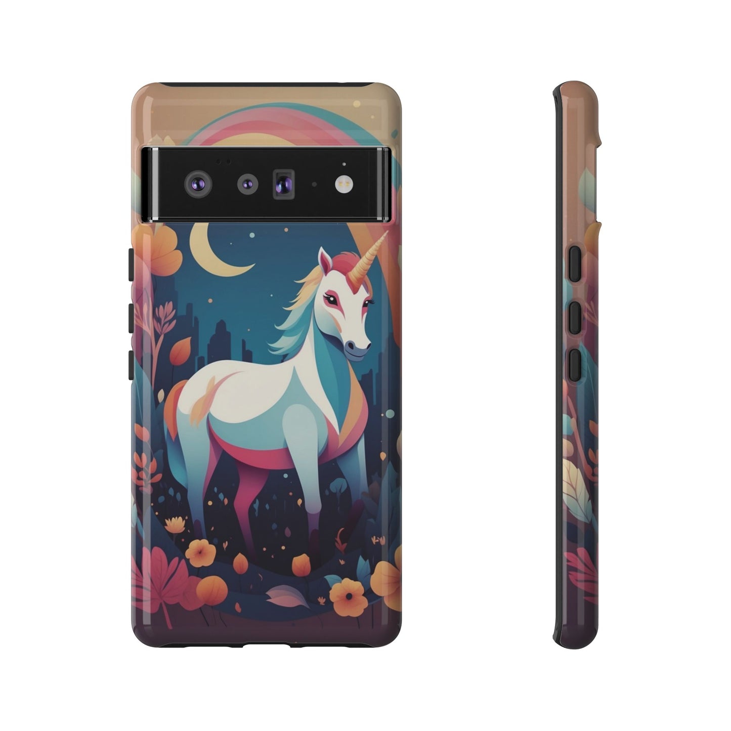 Stylised Unicorn & Rainbow Design Phone Case