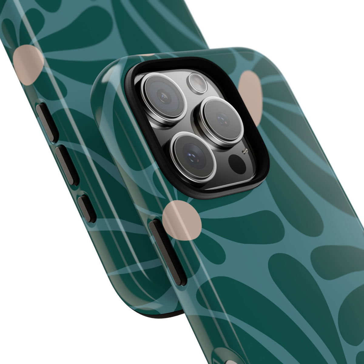Retro Turquoise Daisy Pattern Phone Case - Green Phone Case
