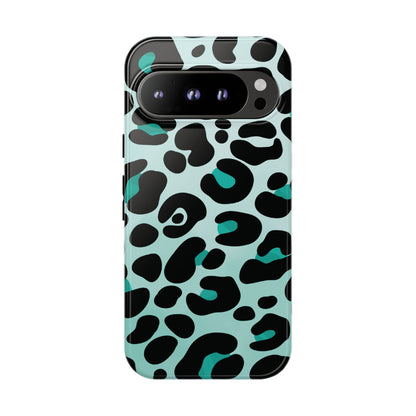 Cool Aqua Leopard Print Phone Case