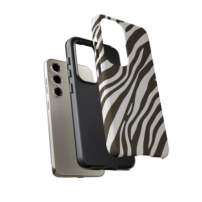 Modern Mocha Zebra Print Phone Case