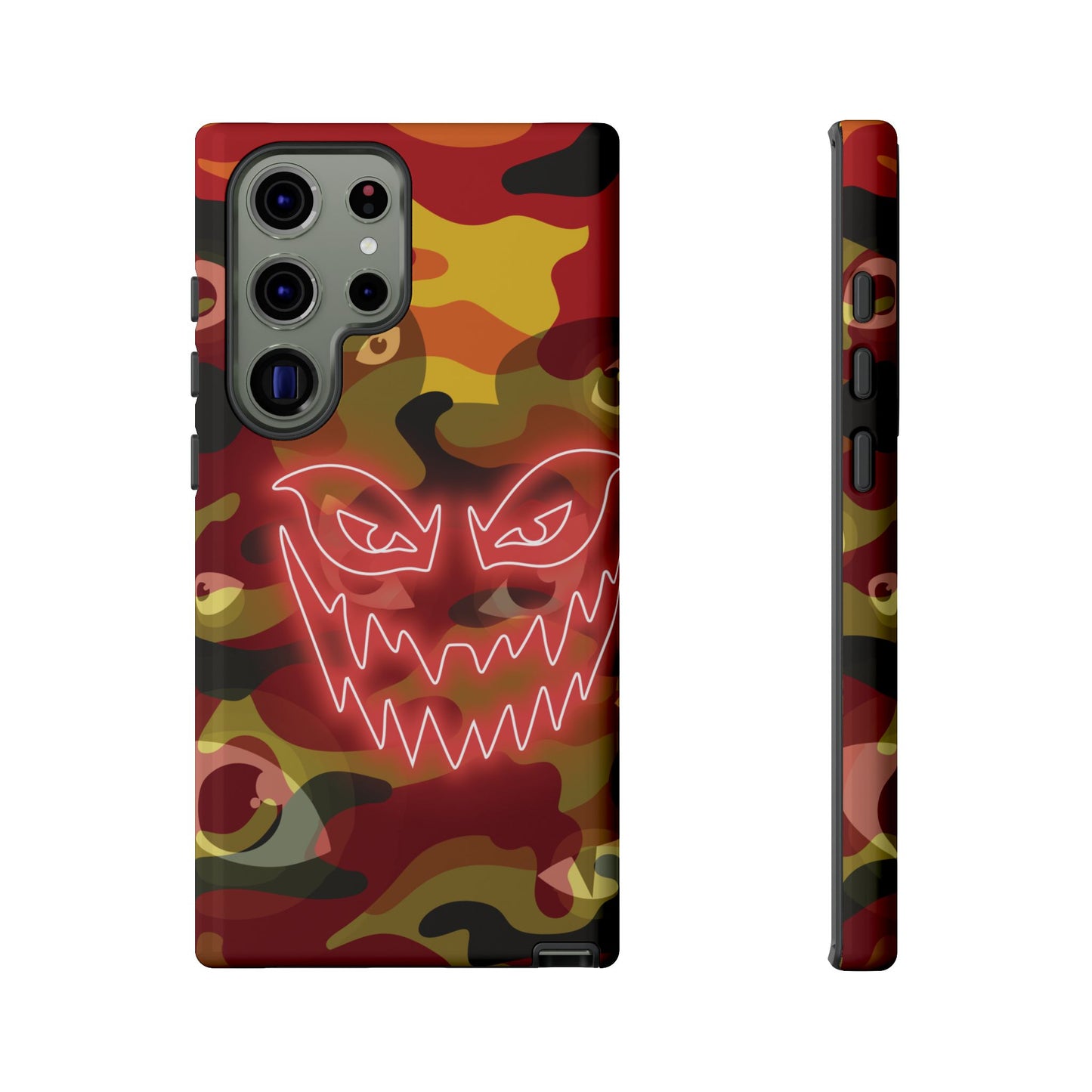 Inferno Neon Face Camo Phone Case - Red Phone Case - Samsung Galaxy S23 Ultra / Glossy