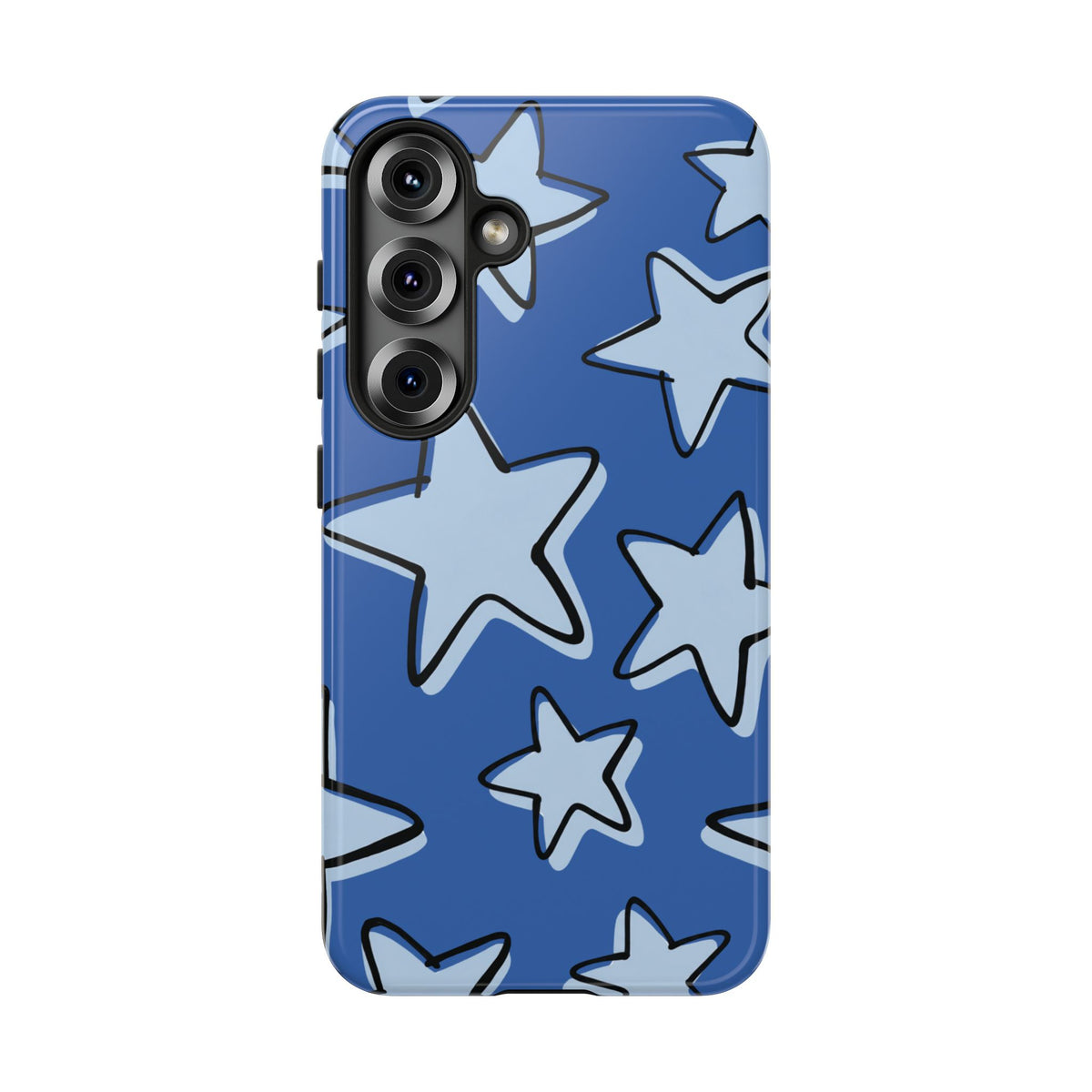 Cobalt Blue Doodle Star Phone Case