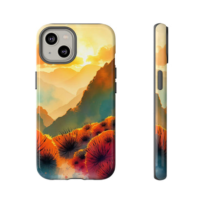 iPhone 14 / Glossy Phone Case - Ideallic Watercolour Sunset Design Phone Case