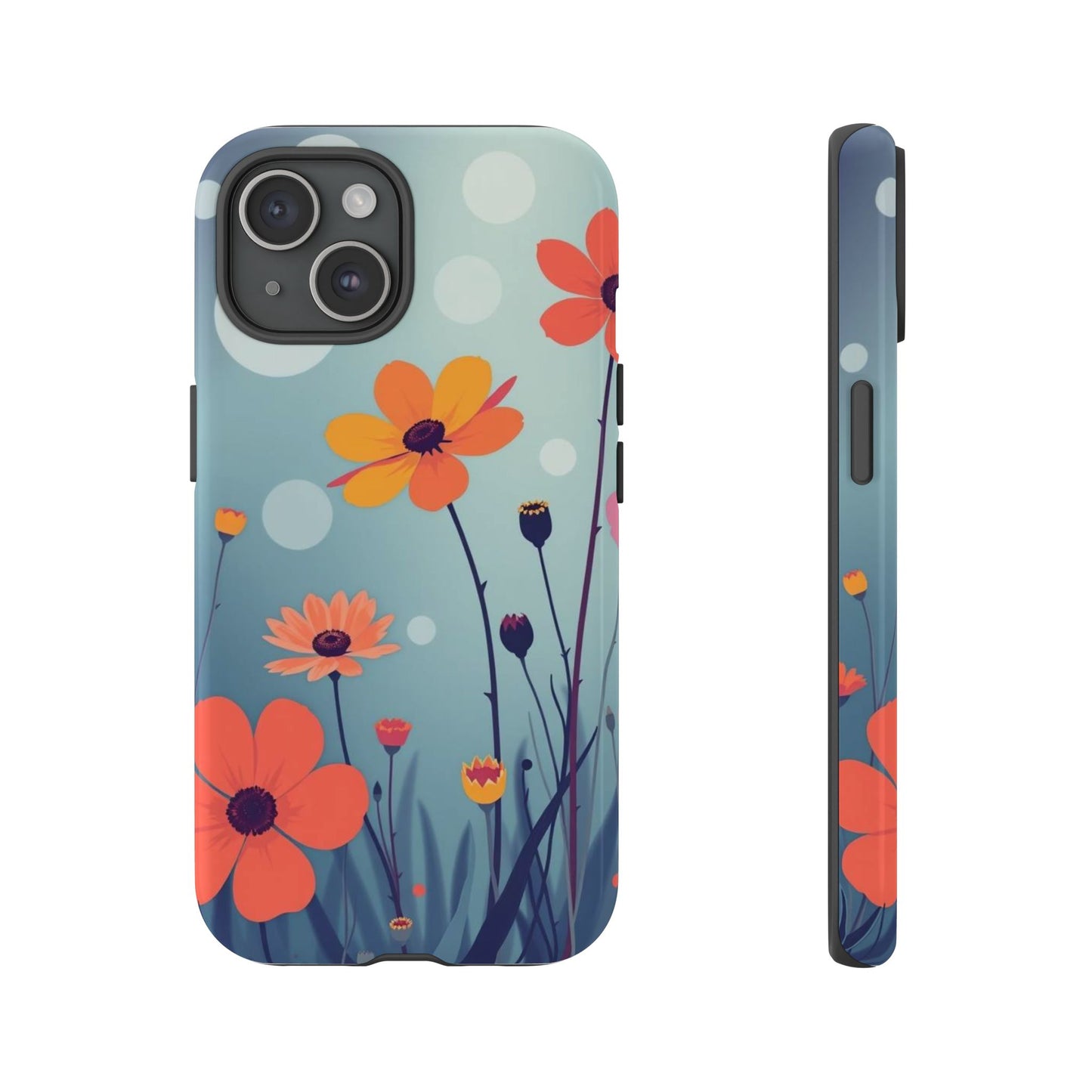 iPhone 15 / Glossy Phone Case - Vibrant Wildflowers Design Phone Case