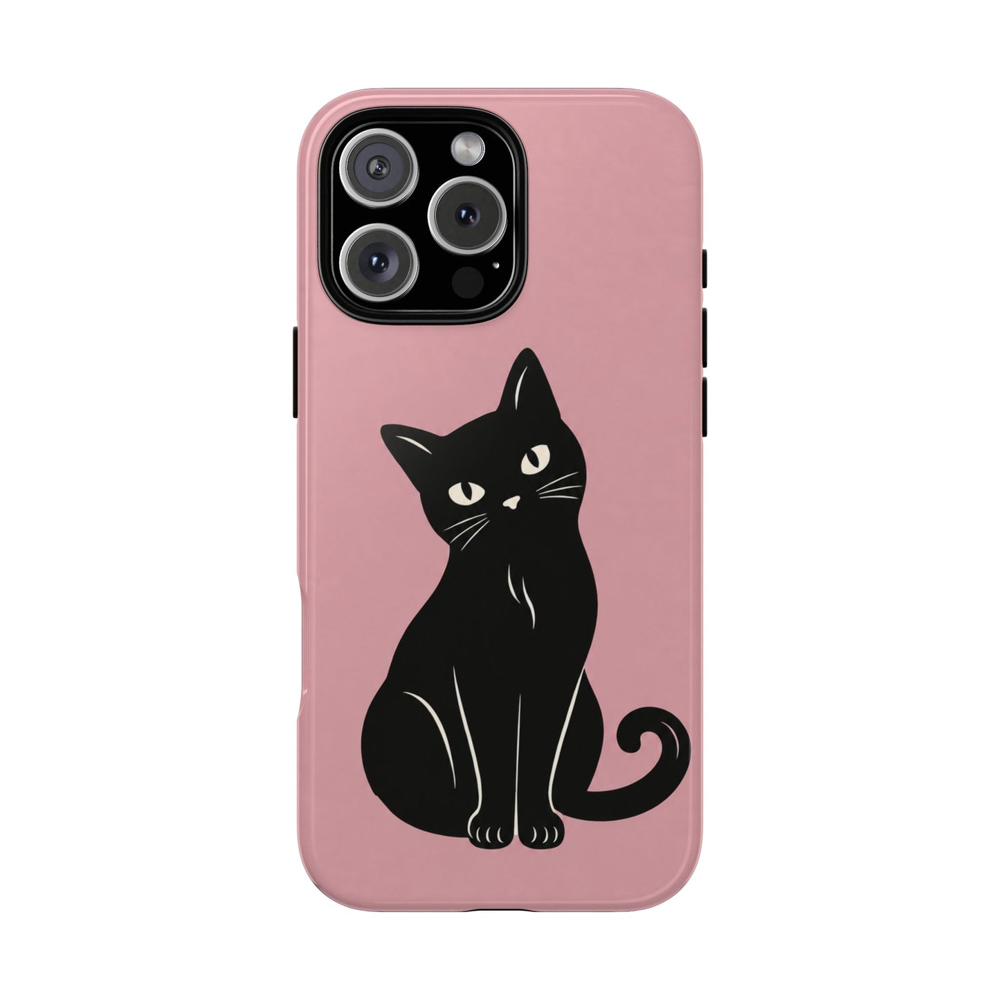 Minimalist Blush Pink & Black Cat Phone Case