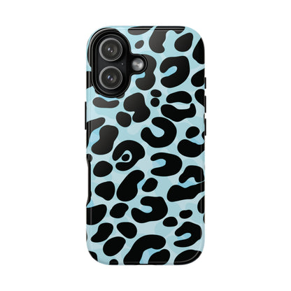 Cool Aqua Leopard Print Phone Case