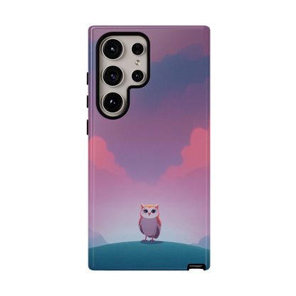 Samsung Galaxy S24 Ultra / Glossy Phone Case - Watercolour Owl & Cloud Design Phone Case