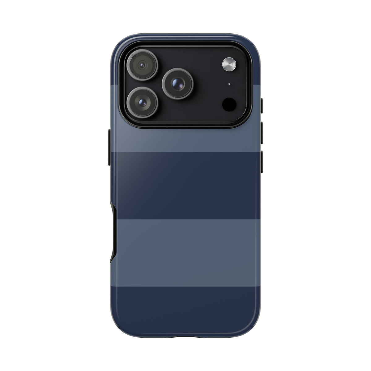 Dark Blue Horizontal Stripe Pattern Phone Case - Blue Phone Case - iPhone 18 Pro / Glossy