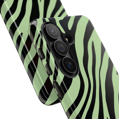 Modern Mint Zebra Print Phone Case