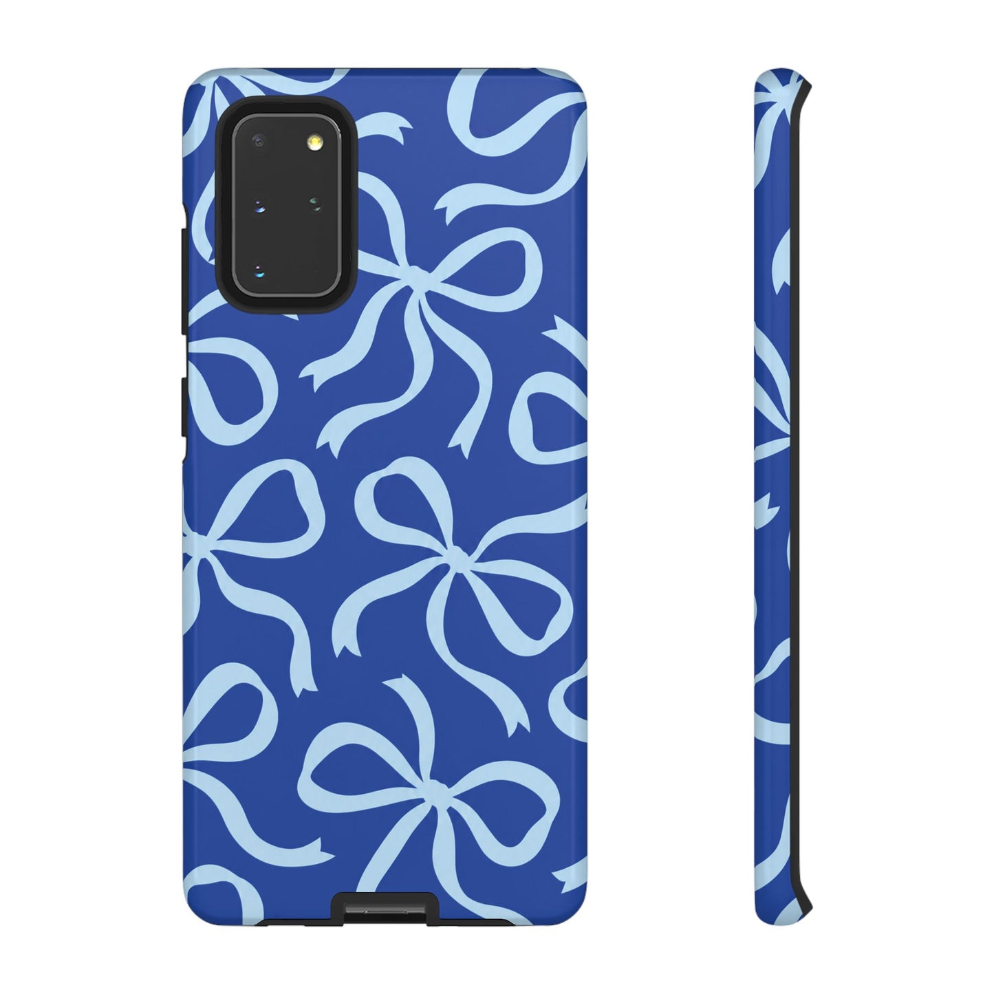 Bold Cobalt Blue and Powder Blue Bow Pattern Phone Case