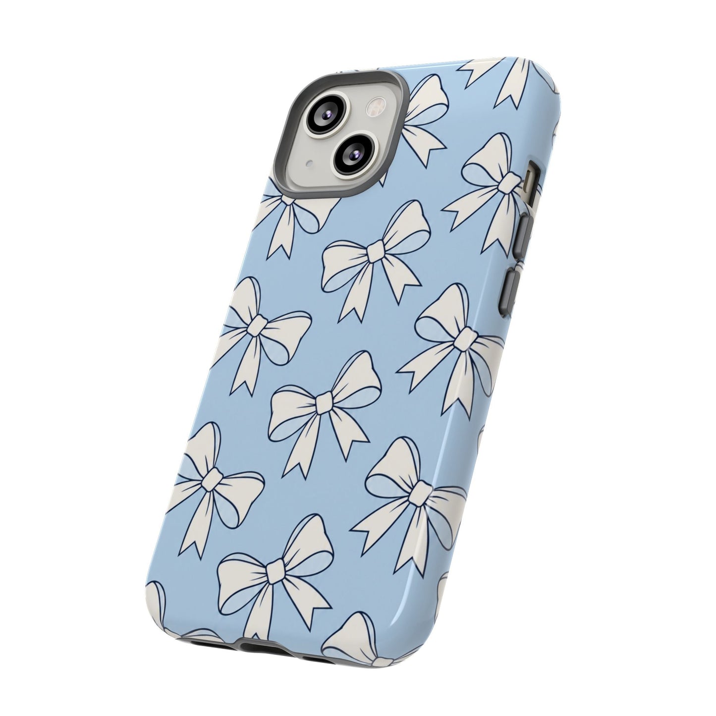 Chic Powder Blue Bow Pattern Phone Case