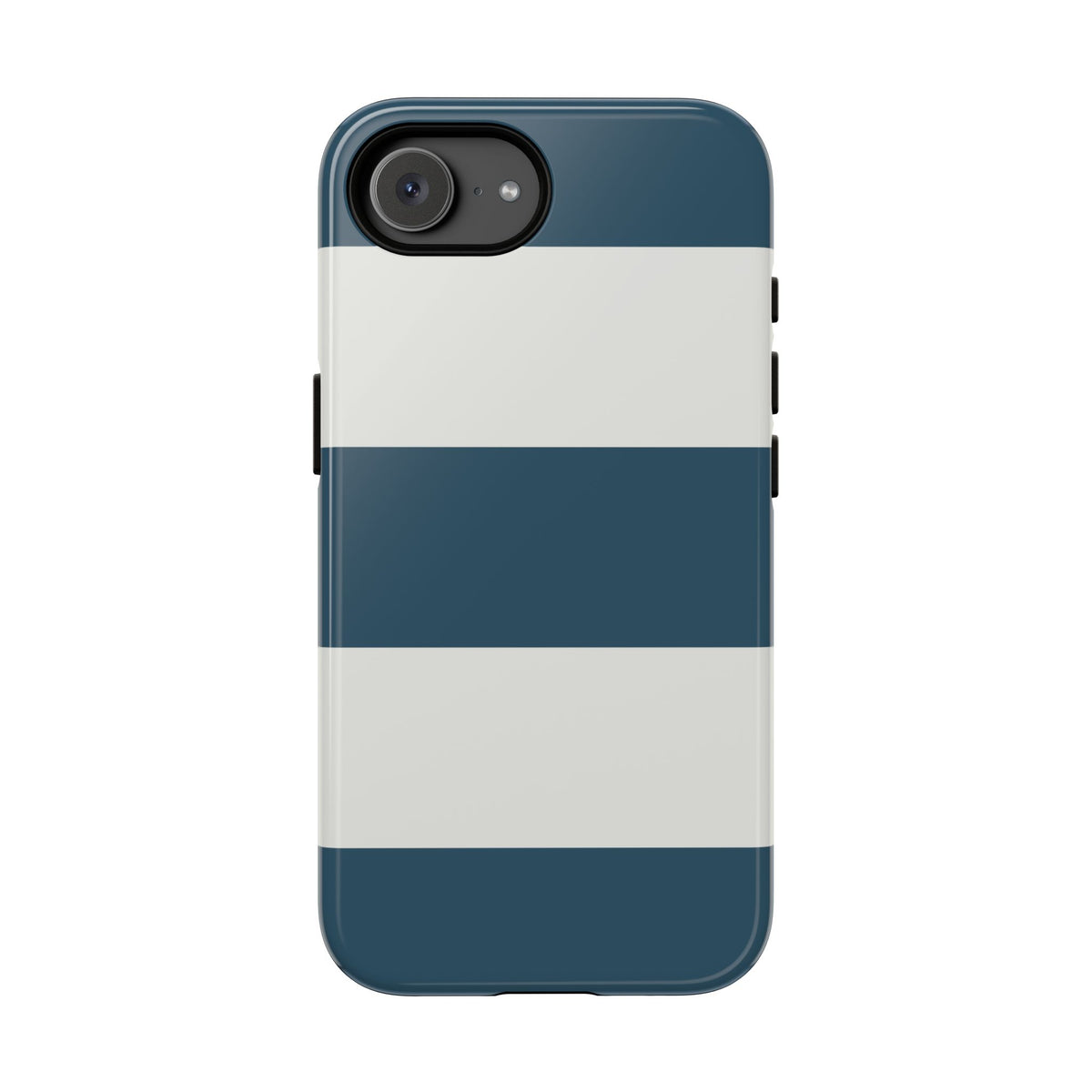 Blue & White Horizontal Stripe Pattern Phone Case - Blue Phone Case - iPhone 17e / Glossy