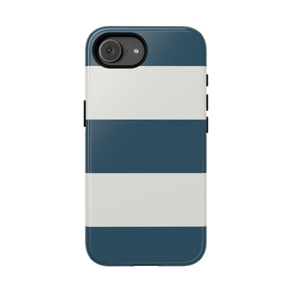 Blue & White Horizontal Stripe Pattern Phone Case - Blue Phone Case - iPhone 17e / Glossy