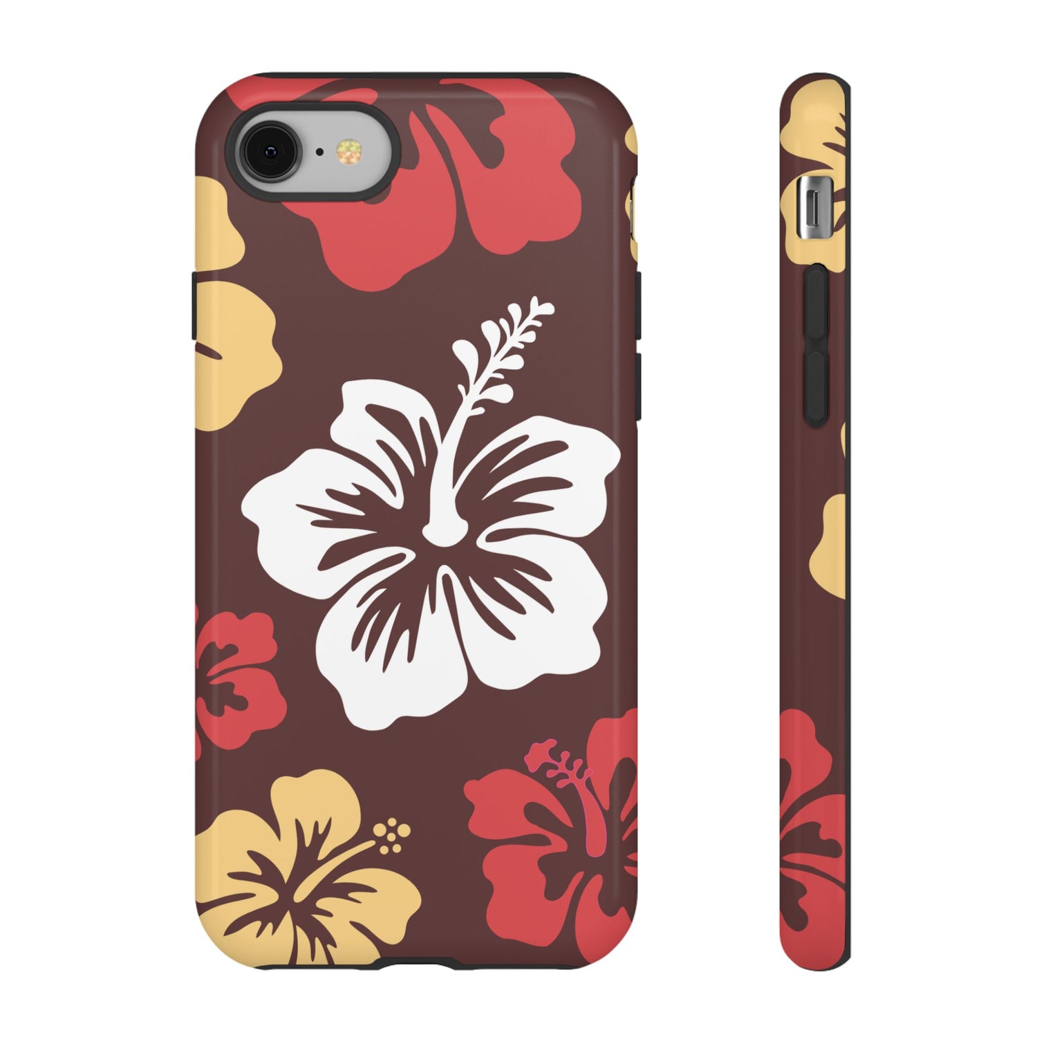iPhone 8 / Glossy Phone Case - ’Hibiscus Retro Pattern #2’ Phone Case