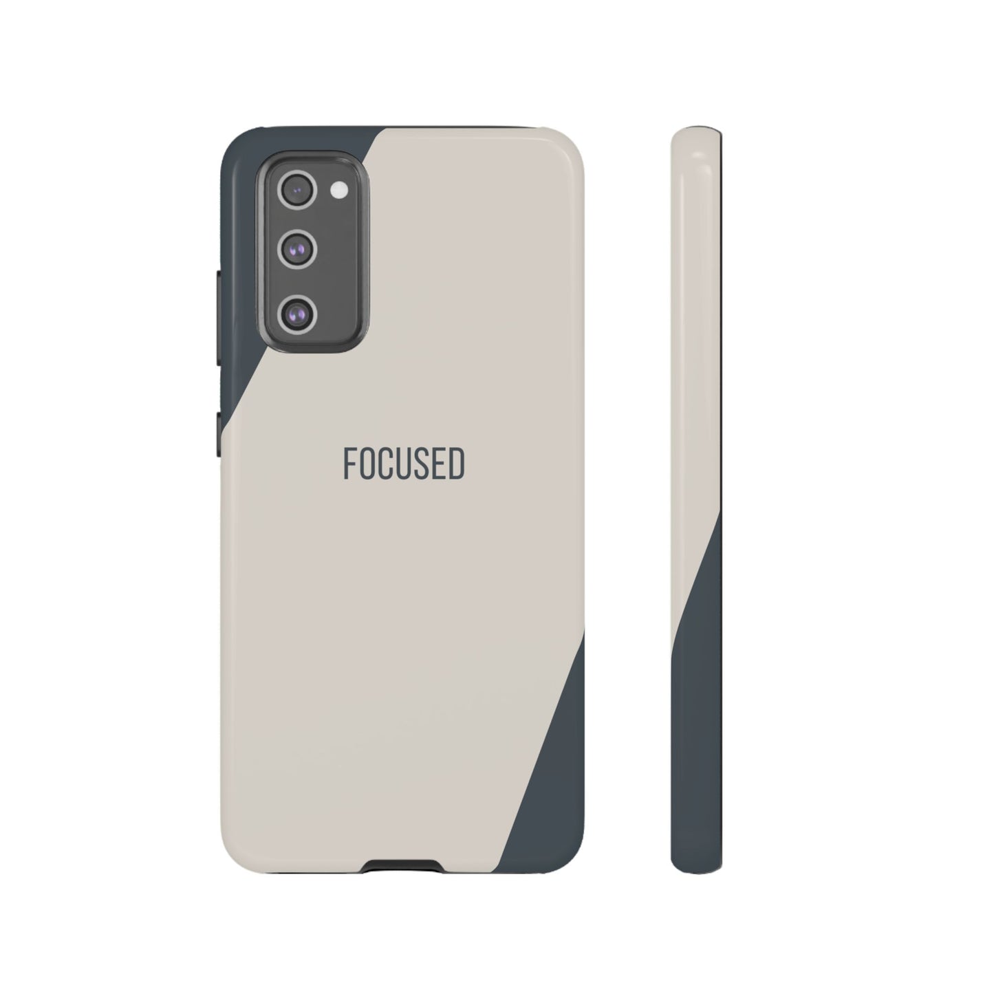 Samsung Galaxy S20 FE / Glossy Phone Case - Sassy Statement Case ’Focused’ in Beige & Blue