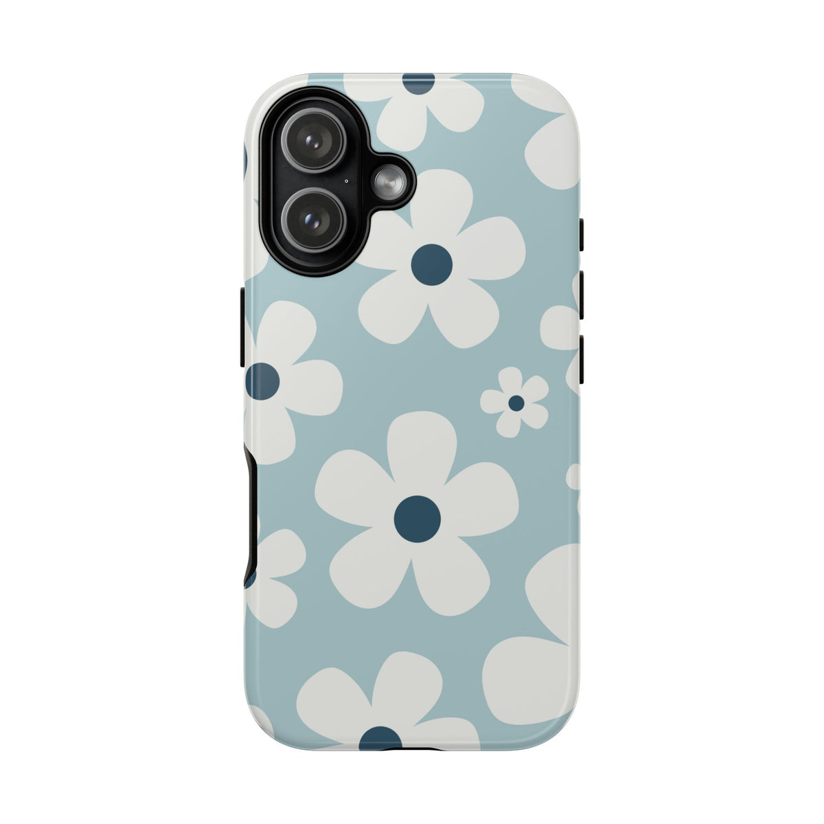 Cute Light Blue Daisy Pattern Phone Case - Blue Phone Case - iPhone 17 / Glossy
