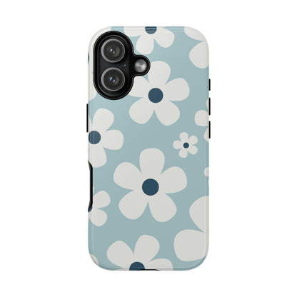 Cute Light Blue Daisy Pattern Phone Case - Blue Phone Case - iPhone 17 / Glossy