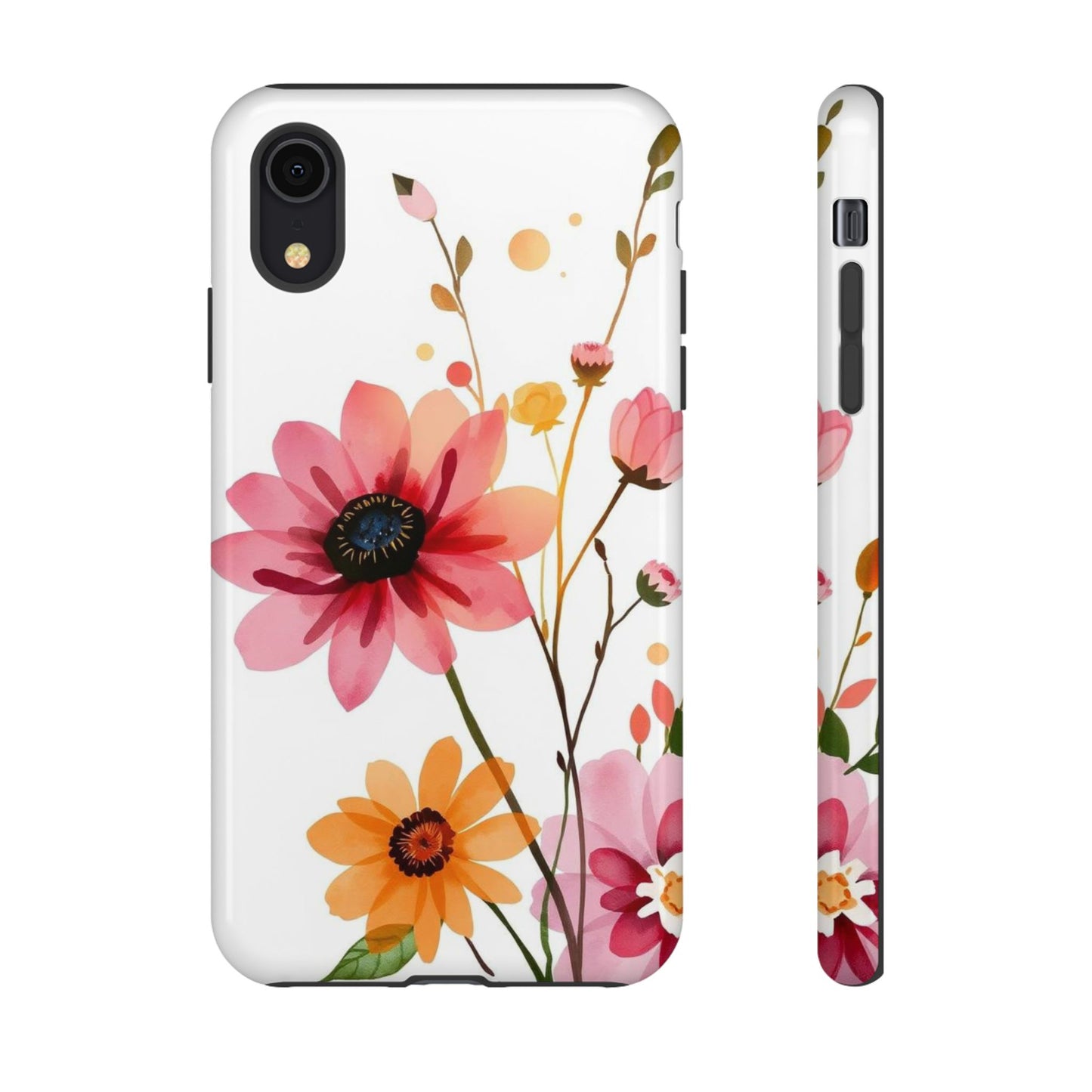 iPhone XR / Glossy Phone Case - Watercolour Style Simple Wildflower Design Phone Case