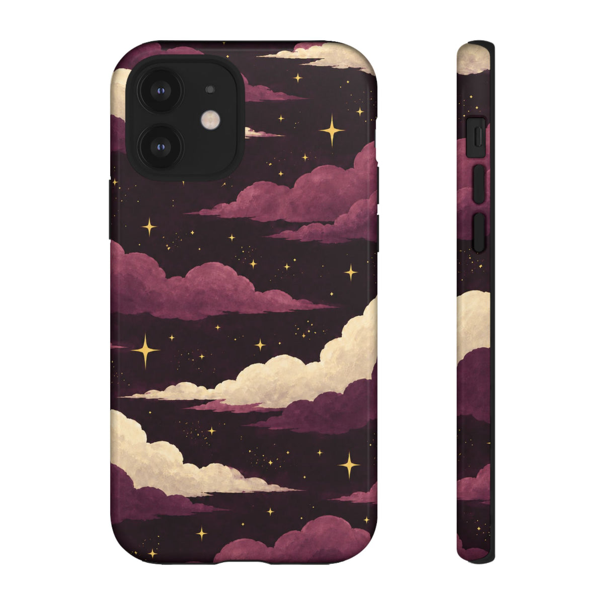 Illustrated Plum Clouds & Stars Phone Case