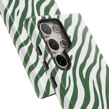Stylish Sage Zebra Print Phone Case