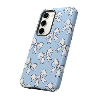 Chic Powder Blue Bow Pattern Phone Case