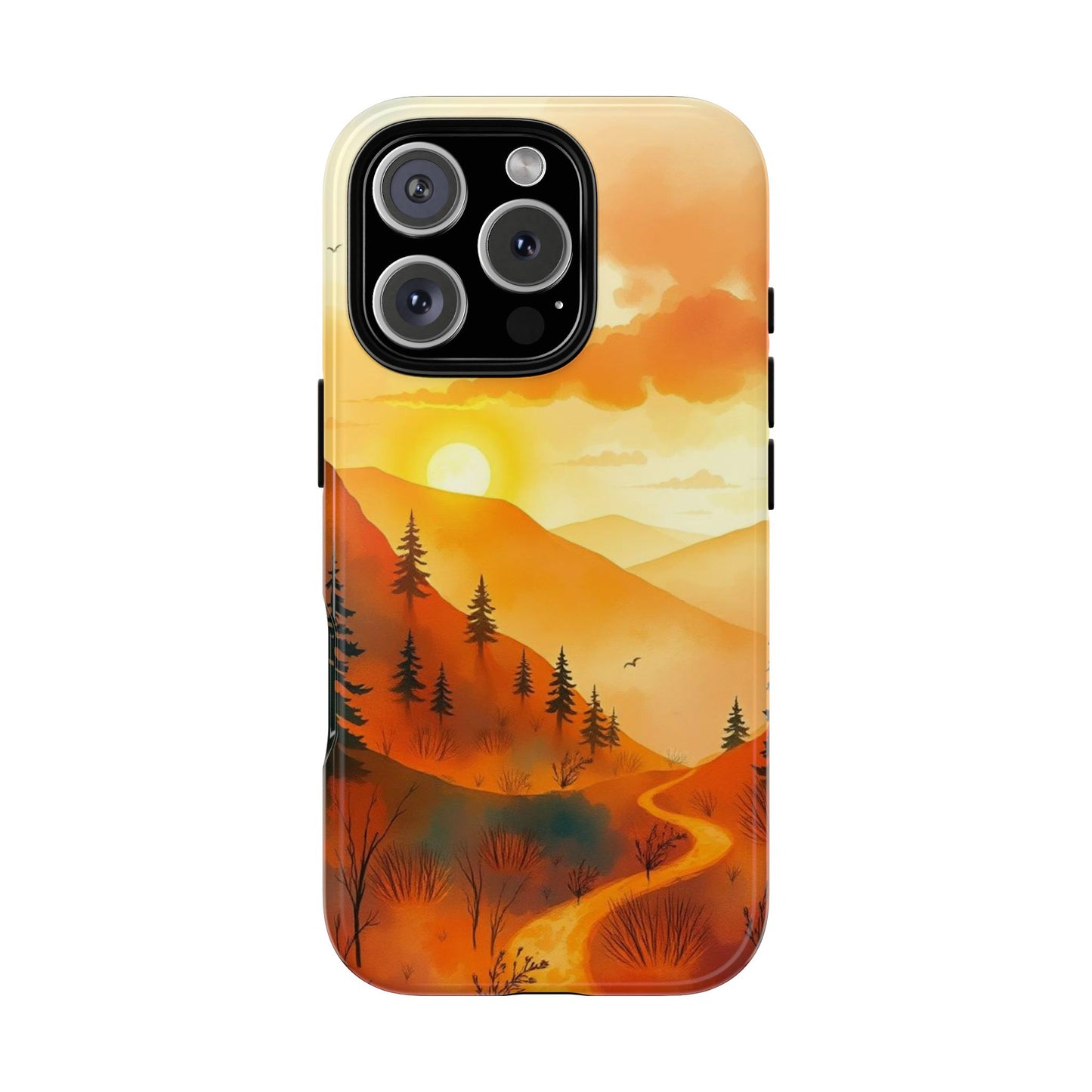 iPhone 16 Pro / Glossy Phone Case - Golden Sunset Design Phone Case
