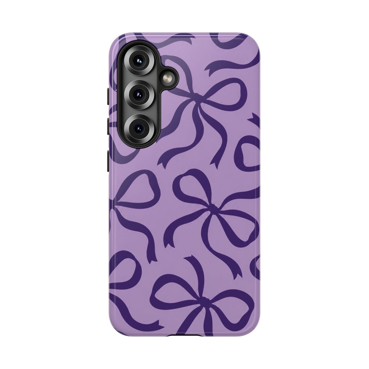 Bold Lilac and Deep Purple Bow Pattern Phone Case