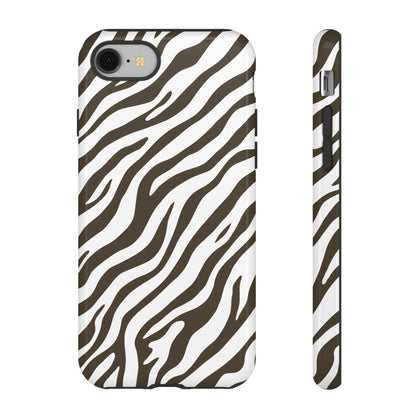 Stylish Mocha Zebra Print Phone Case