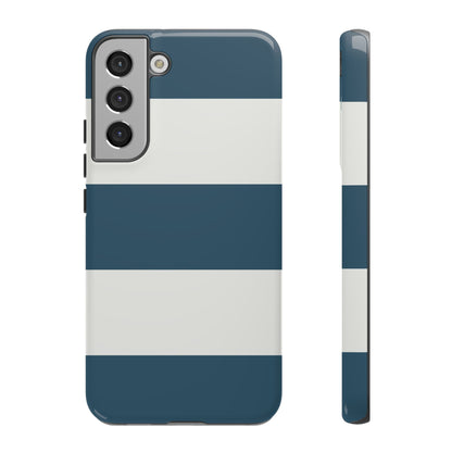 Blue & White Horizontal Stripe Pattern Phone Case - Blue Phone Case - Samsung Galaxy S22 Plus / Glossy