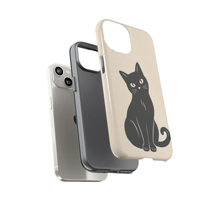 Minimalist Cream & Black Cat Phone Case