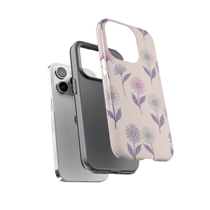 Pretty Pink & Purple Daisy Pattern Phone Case