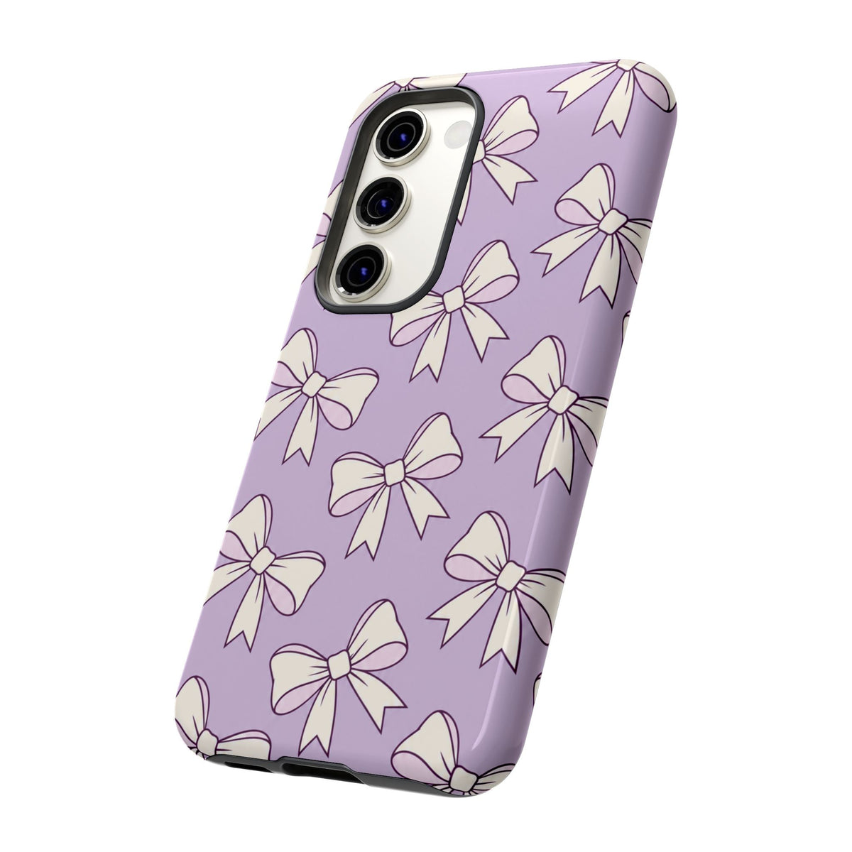 Chic Lilac Bow Pattern Phone Case