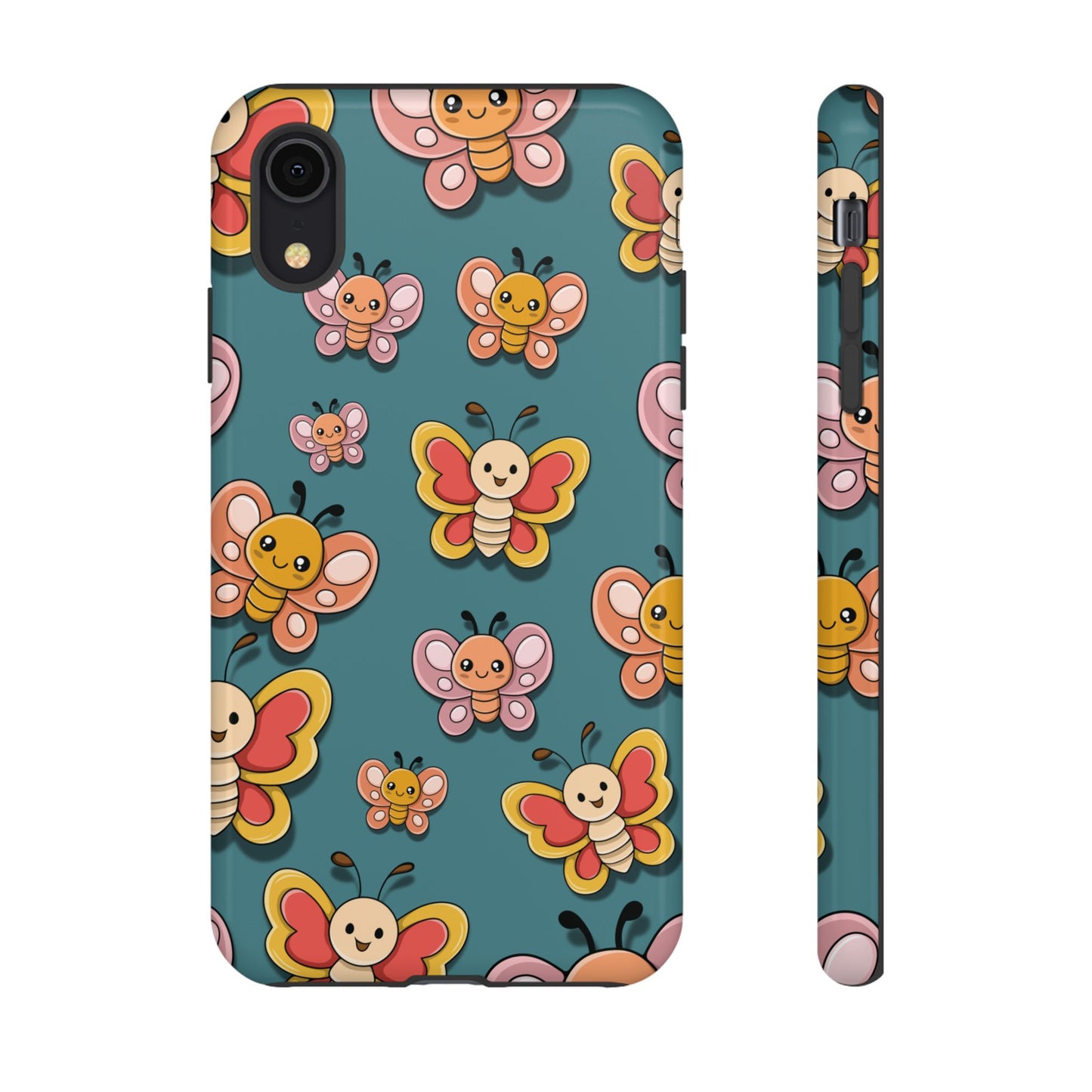 Blue Butterfly Sticker Design Phone Case - Blue Phone Case - iPhone XR / Glossy