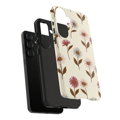 Pretty Cream & Rose Daisy Pattern Phone Case