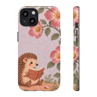 Whimsical Lilac Hedgehog and Wild Rose Phone Case - Purple Phone Case - iPhone 13 / Glossy